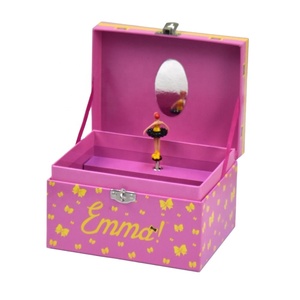 Pinkstore 2025 Bán Buôn Chất Lượng Cao Tùy Chỉnh Cổ Điển Người Yêu Quà Tặng Hộp Đồ Trang Sức Sang Trọng Đồ Trang Sức Âm Nhạc Đính Hộp Với Khóa - Product Image 1