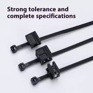 UL Protected Nylon 66 4,8mm 200mm Self Lock Zip Ties Black <span class=keywords><strong>EC4</strong></span> Edge Clip Cable Ties 1-3mm Panel - Product Image 3