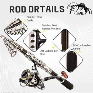 Nouvel <span class=keywords><strong>Ensemble</strong></span> <span class=keywords><strong>Canne</strong></span> et Moulinet de Pêche à la Traîne en Carbone, Vente en Gros, Kit de Pêche Télescopique pour <span class=keywords><strong>Mer</strong></span> et Eau Douce avec Moulinet Rotatif pour Voyage - Product Image 2