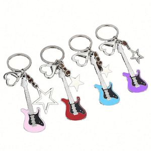 Llavero de guitarra de alta calidad en oferta, regalo creativo Y2K, colgante de estrella con botón de amor y deseo. - Product Image 1