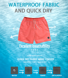 Vente en gros de shorts de bain personnalisés pour hommes, short de plage de surf avec logo imprimé, short de bain imperméable, short de bain court - Product Image 2