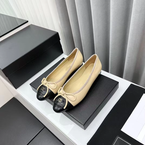 Chaussures de créateur pour femmes, confortables, légères, à bout rond, plates, habillées, en cuir, avec nœud, couleur assortie - Product Image 1