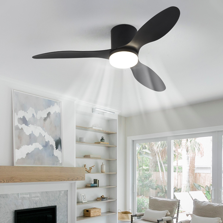 Black 42-Inch Hot Sales Home Living Room Ceiling Light Three Leaf Blades Low-noise Office Bedroom Ceiling Fan