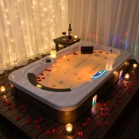 Baignoire de Luxe Écologique à Hydrothérapie avec Jets, Jacuzzi en Acrylique à Contrôle Informatique pour Hôtels et Villas Modernes