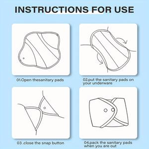 Üreticinin 6 adet kullanımlık biyobozunur kadınsı hijyen dönemi külot gömlekleri Menstrual sıhhi peçete pedleri kadınlar için - Product Image 6