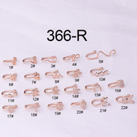 À la mode Rose blanc plaqué or nez manchette pour Non Piercing bijoux CZ Septum cerceau hommes femmes nez Piercing