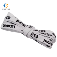Lacets personnalisés avec logo de marque imprimé, lacets plats en polyester noir et blanc, lacets graffiti pour chaussures décontractées