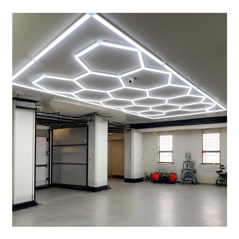 Hot Sell 110V~220V Barber Shop Automatic Cleaning Station Details Car Wash Details Garage Hexagonal LED Working Ceiling Light