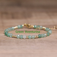 Bracelet délicat en perles de quartz rose naturel, aventurine verte, opale, lapis-lazuli, avec entretoise dorée, bracelet en cristal de guérison pour femmes