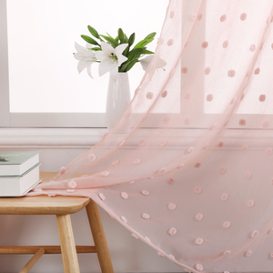 Jiaohui <span class=keywords><strong>Rideau</strong></span> Voilage de Fenêtre Rose Vente en Gros Découpé et <span class=keywords><strong>à</strong></span> Pompons, pour Salon - Product Image 3