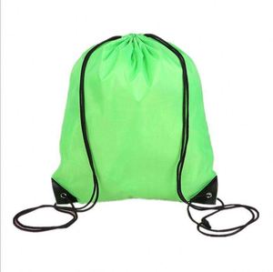Unisex 210D <b>Drawstring</b> <b>Backpack</b> Tote Personalized Kids Sport Storage Polyester Fashionable Logo Silk Nylon Waterproof Arcuate - Product Image 2