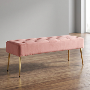 Tabouret à chaussures portable en velours avec design capitonné pour hôtel et villa, mobilier moderne pour chambre et salon - Product Image 3