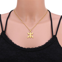 Colliers pendentifs en acier inoxydable avec symboles berbères africains, bijoux marocains