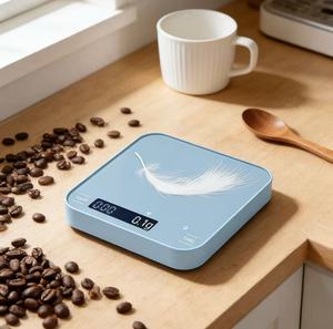 전문가용 핸드 드립 커피 저울 배터리 구동 강화유리 계량 및 타이밍 스케일 전자 커피 저울 - Product Image 1