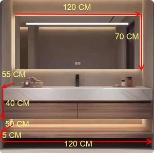 Natural wood-colored bathroom cabinet smart mirror cabinet white washbasin hanging cabinet body - Product Image 5