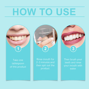 Oralhoe Daily Care Mint Blanqueamiento Líquido Enjuague bucal <span class=keywords><strong>Aliento</strong></span> fresco y manchas de dientes Limpieza refrescante de dientes Eliminación de olores orales - Product Image 5