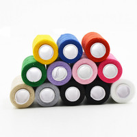 Kit benang jahit tangan DIY poliester 12 warna 100% Kit kombinasi buatan tangan untuk proyek jahit