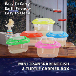 Boîte à poissons miniature en plastique écologique de 18,8 cm, boîte de transport transparente pour tortues, aquarium pour poissons de compagnie - Product Image 2