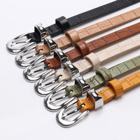Ceinture JULUN personnalisée vintage de haute qualité en PU avec texture crocodile et boucle en alliage, accessoire de mode