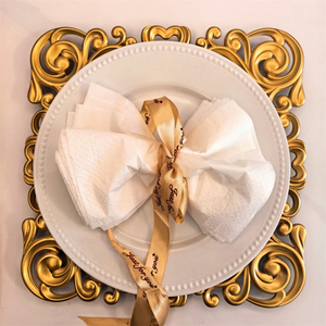 Clear PP Eco-Friendly 13-Inch <strong>Square</strong> Charger <strong>Plates</strong> Decorative Europe Style Service Tray for Table <strong>Setting</strong> - Product Image 2