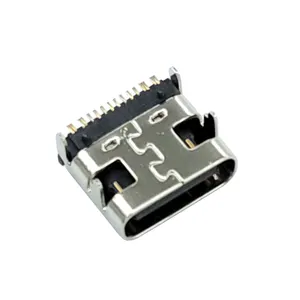 Conector micro usb de dongguan, fabricação profissional, 0.5 a 50 v, tipo c, 16 pinos, conector de telefone celular com placa pcb