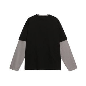 T-Shirt Vintage a Due Pezzi a Maniche Lunghe 100% Cotone Pesante con Stampa Grafica a Stelle Streetwear Unisex Oversize con Logo Personalizzato - Product Image 4