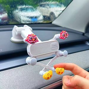 Supporto Flessibile per Telefono Auto a Forma <span class=keywords><strong>di</strong></span> Leone Cinese con Lingotto d'Oro, Montaggio a Ventosa per Cruscotto, Universale, per Navigazione, Scrivania, <span class=keywords><strong>Letto</strong></span>, Impermeabile, in ABS - Product Image 3