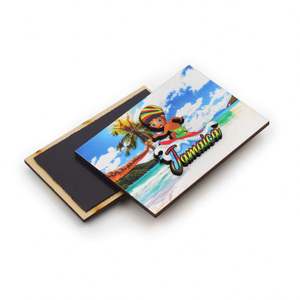 Imán de nevera de MDF con lámina epoxi de alta calidad, diseño personalizado de Jamaica, imán de nevera de madera con resina 3D - Product Image 4