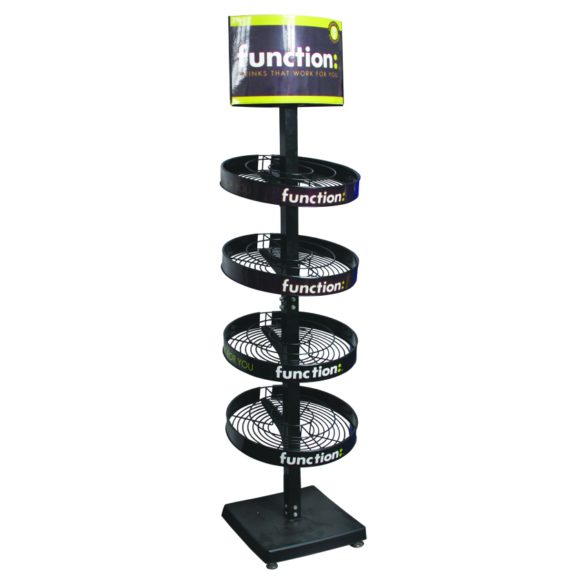Hot Selling Supermarket Double-side Wine Bottle Display Rack Floor Wine Display Stand With Custom Logo — view 5