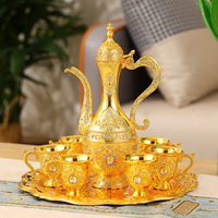 Meilleures ventes : Bouilloire à thé en alliage de zinc vintage de Dubaï, style antique européen, en métal, avec soucoupe, pour usage domestique