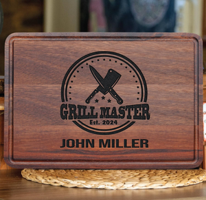 <span class=keywords><strong>Planche</strong></span> à découper en bois d'acacia et de noyer personnalisée pour barbecue FSC BBQ Masters, avec couleur et logo personnalisés, forme et taille personnalisées - Product Image 3