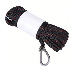 Corde d'ancre de bateau en polypropylène, diamètre personnalisé, noire avec rouge, imperméable, corde creuse tressée pour bateau - Product Image 2