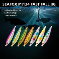 Leurre de pêche Seafox MJ134 imprimé en 3D, simulation lumineuse, métal et plomb, à chute rapide, pour saumon, maquereau, bar et tilapia
