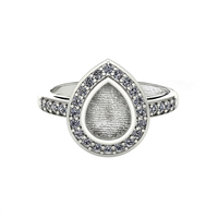 925 Sterling Silber Birne Lünette Einstellung CZ Blank Einstellung Cocktail Ehering Gut für Asche & Harz Arbeit Muttermilch DIY Schmuck