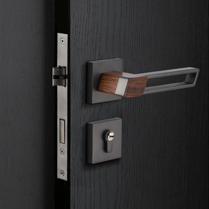 Poignée de porte de chambre moderne et minimaliste en alliage de zinc, serrure de porte silencieuse <span class=keywords><strong>à</strong></span> installation facile pour la maison, le bureau et <span class=keywords><strong>l</strong></span>'appartement - Product Image 5