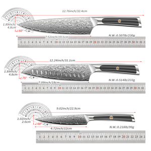 LONSDOW Ensemble de couteaux de cuisine damas haut de gamme Trancheuse à fruits Chef Peeling Carving Sashimi Utility Paring Slicing Knives Set - Product Image 6