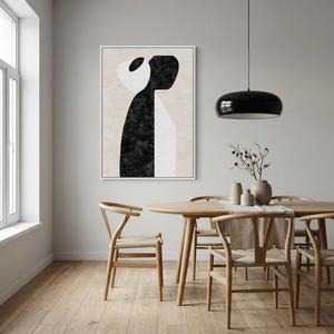 Pintura Abstracta en Blanco y Negro sobre Lienzo Texturizado, Obra de Arte Grande, Decoración de Pared Extra Grande para Sala de Estar, Dormitorio, Hotel - Product Image 3