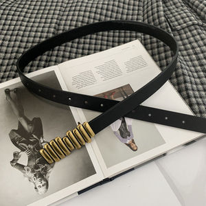 Nuevo cinturón de <span class=keywords><strong>sensibilidad</strong></span> Retro para mujer, hebilla de aleación de Corea del Sur, abrigo de estilo de negocios, traje, suéter, camisa, falda a juego, plástico PU - Product Image 4