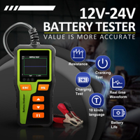 Probador de batería de automóvil con detector de voltaje BT30 12V con escáner de diagnóstico de 10 idiomas y analizador de motor 1 año de garantía