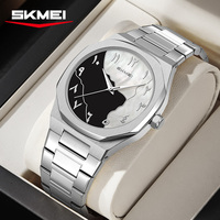 Montre à quartz personnalisée avec logo OEM, cadran à chiffres arabes, en alliage d'acier inoxydable, étanche, haut de gamme, mode et affaires