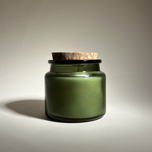 Mini Vòng Hổ Phách màu xanh lá cây màu xám rõ ràng <span class=keywords><strong>100ml</strong></span> 200ml thủy tinh rỗng nến Jar với nút chai có nắp đậy - Product Image 1