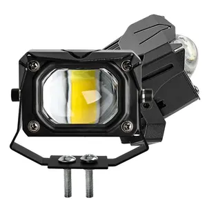 Faro delantero LED para motocicleta, 60W, 2022 K, impermeable, antiniebla, para camión y SUV, doble color, intermitente, novedad de 6000