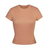 Camiseta corta básica de manga corta para mujer, Top Y2K, ropa de entrenamiento, camisetas de verano para mujer, camiseta transpirable de talla grande