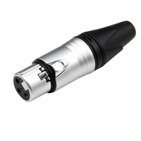 Connecteur XLR mâle 3 broches en métal moleté noir avec capuchon de protection pour câble de microphone audio équilibré DIY – Vente en gros