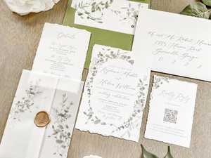 Château lieu <span class=keywords><strong>croquis</strong></span> invitations <span class=keywords><strong>de</strong></span> mariage Illustration invite à la main Deckle bord coton papier typographie cartes <span class=keywords><strong>de</strong></span> mariage - Product Image 6