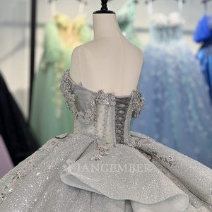 Vestidos de Quinceañera con Lentejuelas Plateadas Brillantes, Vestidos de Fiesta de 16 Años con Borlas, Vestidos de Graduación Dy6848 - Product Image 4