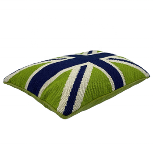 Funda de almohada de terciopelo de lujo, azul, verde y blanco, Unión Jack - Product Image 2