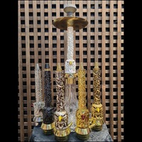 Chicha arabe en résine à double tête d'aigle, design double face, tige artisanale vintage à l'aigle en relief, ensemble de chicha de luxe bohème européen