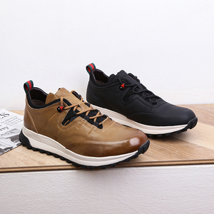 Zapatos de cuero personalizados para hombre, zapatillas informales para correr a la moda, color blanco y negro, venta al por mayor, 2022 - Product Image 6