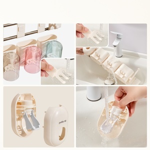 ที่ยึดแปรงสีฟันแบบติดผนัง รองรับ OEM พร้อมจุกดูดสุญญากาศ สำหรับจัดระเบียบห้องน้ำ ยึดแน่น ทนทาน ใช้ได้กับยาสีฟัน มีดโกน แปรงอาบน้ำ - Product Image 4